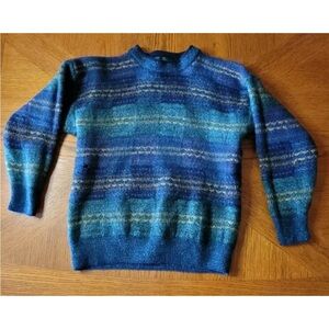 Tundra Sweater Children’s Kids size 7 heavy warm Blue Green stripe